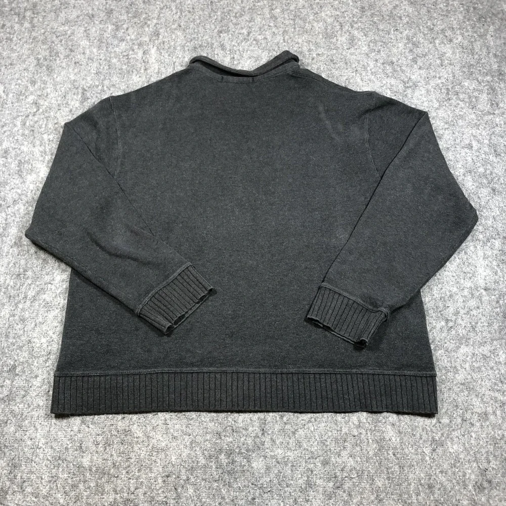 Banana‎ Republic Sweater Mens XL Gray Collared Cotton Knit Pullover Long Sleeve